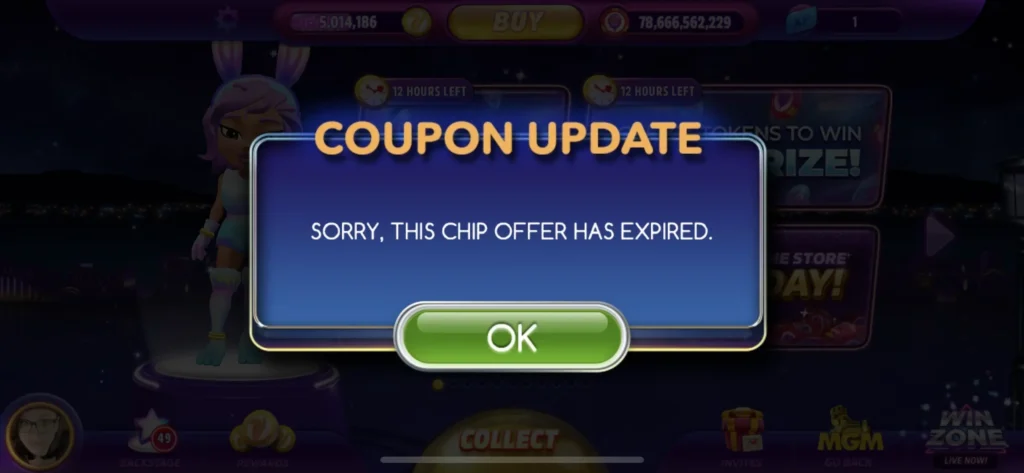 Pop Slots Offer Expired