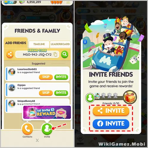 Add Friends Via Facebook In Monopoly Go